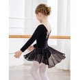 thumbnail image 4 of Arshiner Girls Long Sleeve Ballet Leotards with Shinny Skirts Criss-Cross Back Dance Dresses, 4 of 6