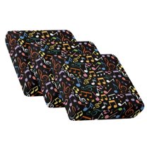 Xoenoiee Colorful Music Note Print Sofa Couch Cushion Covers Replacement Couch Seat Covers Stretch Sofa Seat Slipcovers Washable Furniture Protectors Sofa Slipcover with Elastic Bottom