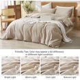 thumbnail image 2 of Washed Cotton Duvet Cover Set Linen Feel Natural Wrinkle Lightweight Comfy (King  Linen), 2 of 6