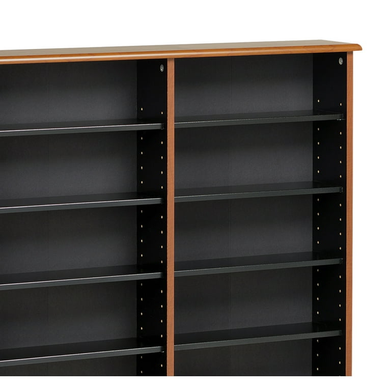 Prepac Triple Width Multimedia Wall Storage, Cherry and Black