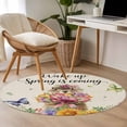 thumbnail image 4 of Small Round Rug 3Ft Washable Non-Slip, Spring Groundhog Circle Area Rugs for Living Room Bedroom, Watercolor Sunflower Botanical Rustic Indoor Floor Mats Carpet Runner for Home Decor, 4 of 8