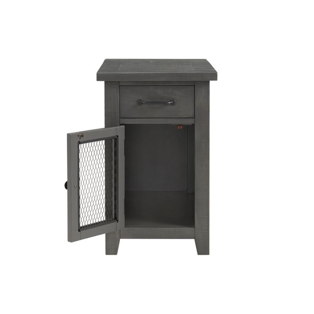 Martin Svensson Home Rustic Chairside Table with Power Gray