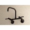 thumbnail image 2 of Kingston Brass Concord 8-Inch Adjustable Center Wall Mount Kitchen Faucet, Oil Rubbed Bronze, 2 of 5