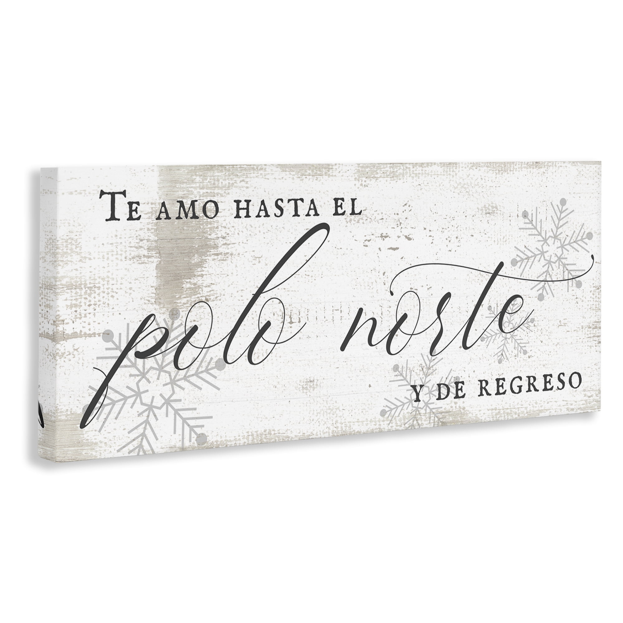 Stupell Industries Te Amo Hasta el Polo Norte Holiday Painting Wrapped Canvas Art Print Wall Art, 48 x 20