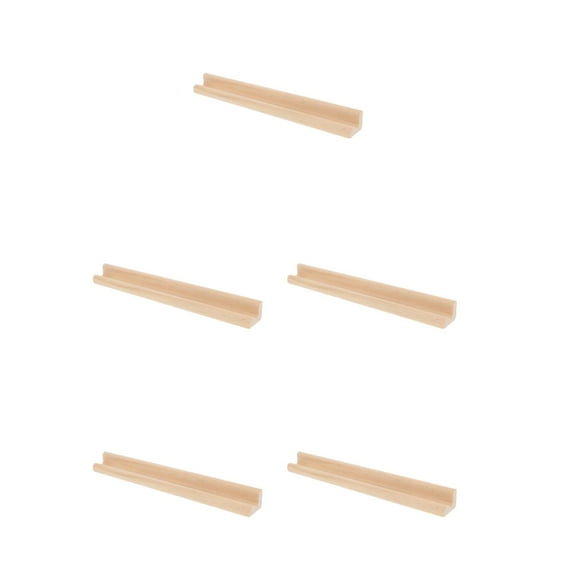 FRCOLOR 5pcs Wooden Dominoes Mahjong Holders Decorative Toys Base Stand 7.4 Inch Mexican Train Mirror Letters Tile Holder Card Display Rack Desk Tray For Push Card Block