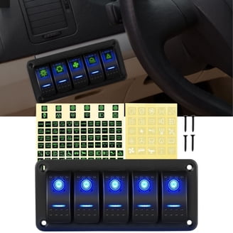 Round Dash Rocker Toggle Switch Panel LED 5 Gang Waterproof 12-24V for Round Dash Rocker Toggle Switch Panel LED 5 Gang Waterproof 12-24V for