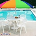 thumbnail image 4 of PMU Beach Umbrella 6 feet Opens to 72 inches Multicolor Beach Parasol with Carrying Sleeve for Beach, Patio and Outdoor Sun Protection Polyester Orange, Lime Green, Hot Pink and Dark Blue, 4 of 6