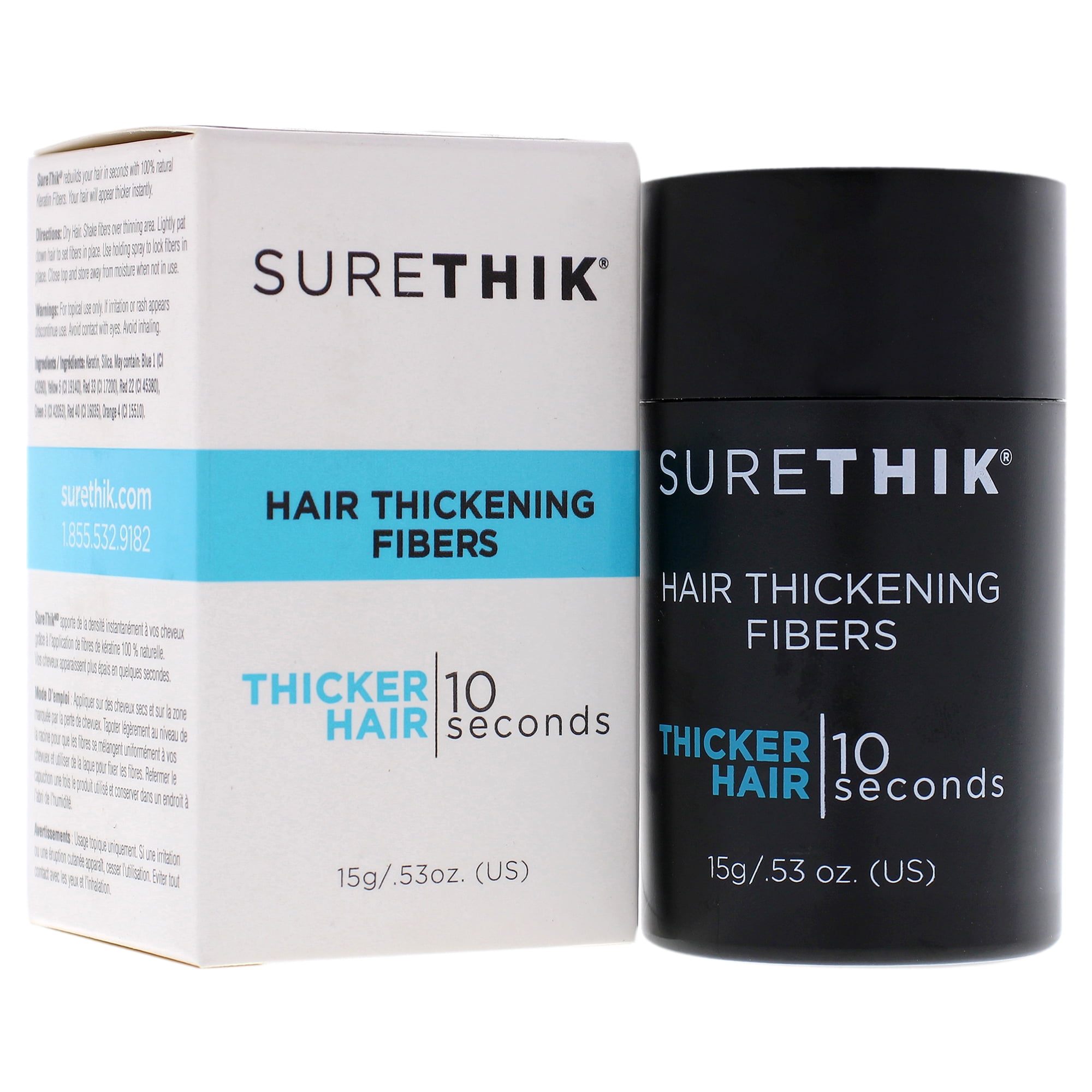 SureThik Hair Thickening Fibers - Black,  oz Treatment 
