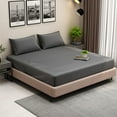 thumbnail image 2 of Earthy Threads Queen Sheet Set - 100% Organic Bamboo 4 Piece Set - Luxurious Silky & Soft - Cooling for Hot Sleepers - Hotel Luxury Bed Sheets - 16"inch Deep Pockets (Charcoal Grey Dobby), 2 of 9