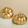 thumbnail image 4 of Halloween Pumpkin Decor Fall Pumpkin Decor Gold Accent Modern Indoor Statue for Home Table Shelf Mantel Halloween Thanksgiving 1 Pack, 4 of 7
