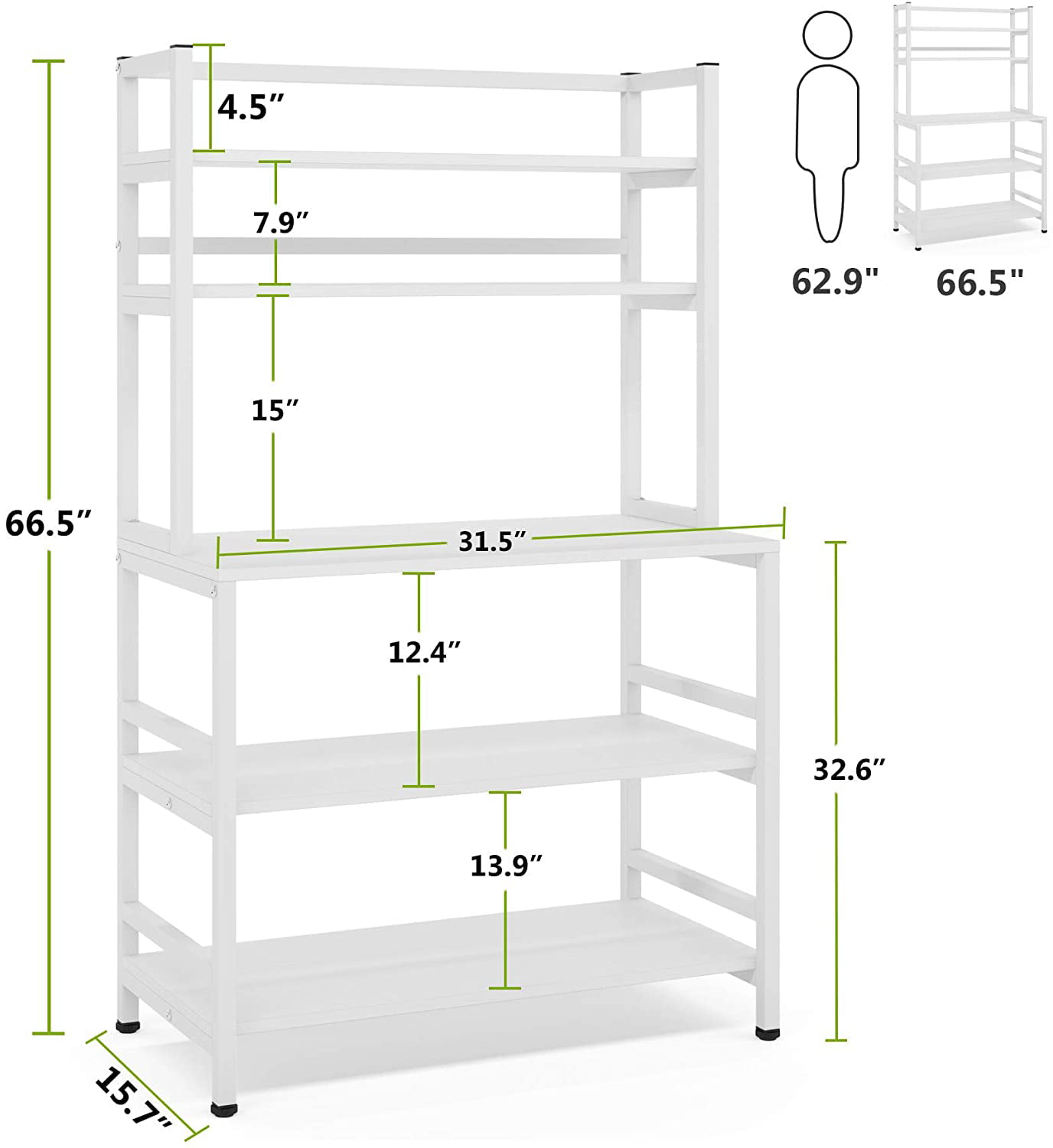 Tribesigns 31.5-in W x 66.5-in H MDF Black Freestanding Utility Storage Cabinet | HOGA-C0298