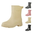 thumbnail image 3 of Women's Mid Calf Rain Boots Waterproof Fashion Garden Shoes Anti-slipping Soft Outsole Lightweight Rainboots Comfortable Insole Light Rain Shoes, 3 of 7