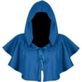 thumbnail image 2 of JFGHDG Cowl Hood Medieval Hood Hooded Shawl Blue Cloak Poncho Men Medieval Costume Mens Poncho Blue One Size, 2 of 3