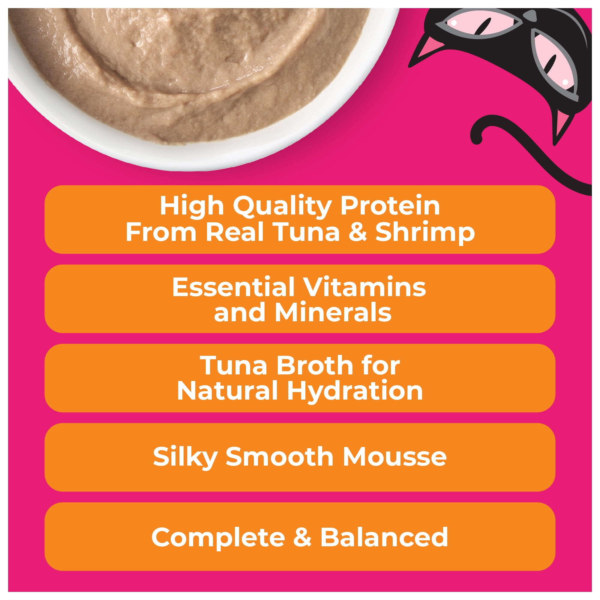 Tiki Cat Born Carnivore Wet Cat Food, Mousse, Tuna & Shrimp Recipe in Tuna Broth, 2.4 oz. Pouch
