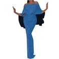 thumbnail image 2 of FcBaudy Robe à Manches Longues Épaules Dénudées, Robes d'Été pour Femmes, Robes Décontractées Mode Unies Épaules Dénudées Robe pour Femmes, 2 of 6