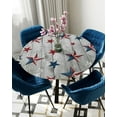 thumbnail image 5 of 4th of July Round Fitted Tablecloth Elastic EDG Patriotic Stars Wooden Independence Day Waterproof Table Cloth USA Flags Round Table Cover for Holiday Party Picnic Fits Tables up 36" - 44" Diameter, 5 of 6