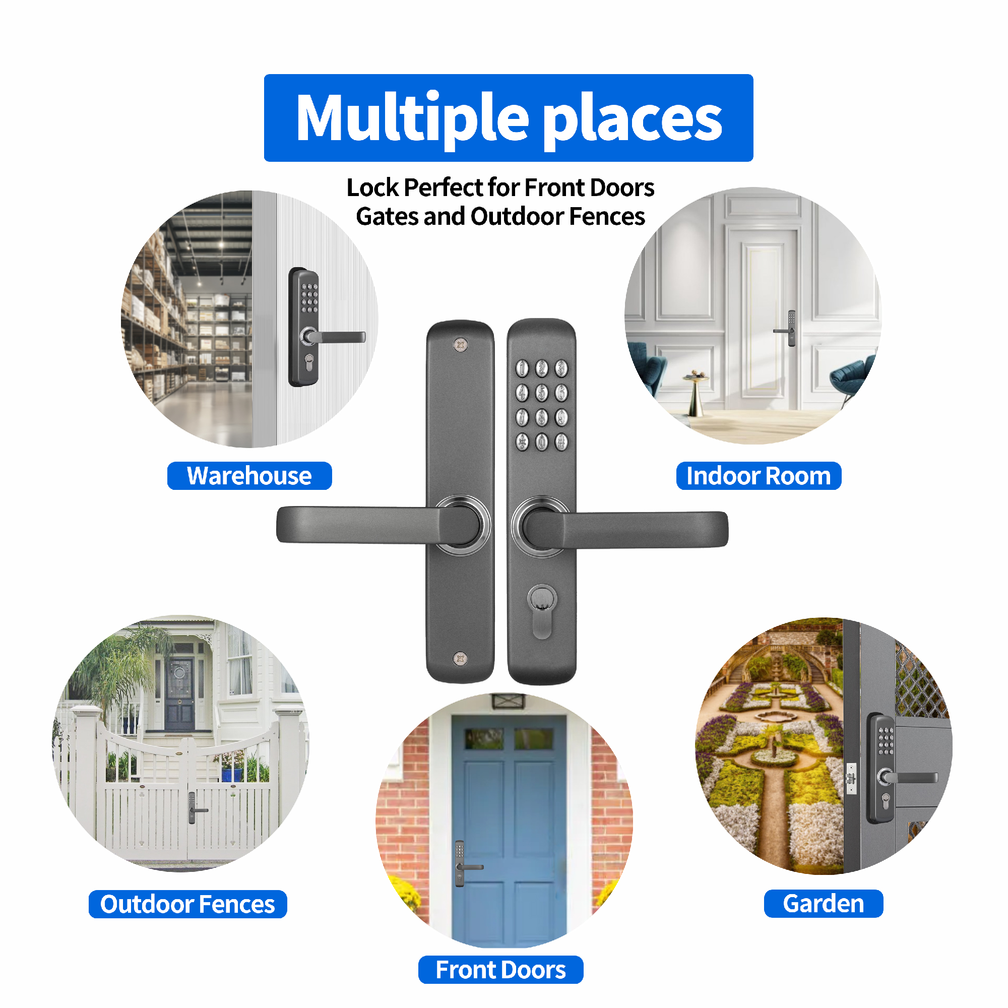 MUTEX Mechanical Keyless Door Lock - Keypad Entry Water & Fire Proof MX230G-D