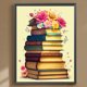 thumbnail image 1 of Pintura de diamante 5D DIY Taladro redondo completo Flores y libros Decoración para el hogar (A7775) JShteea El nuevo, 1 of 9