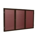 thumbnail image 2 of Ghent's Vinyl 48" x 96" 3 Door Enclosed Flannel Letterboard in Burgundy Red, 2 of 6
