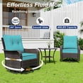 thumbnail image 6 of ASJMR 10 Pieces Wicker Patio Furniture Set With 43" Gas Fire Pit Table & 2 Swivel Chairs,Outdoor Rattan Sectional Sofa Conversation Set With Cushions & Tables,Green, 6 of 10