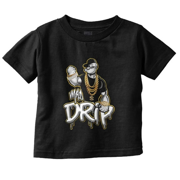 Cool Urban Popeye Bling Mad Drip Toddler Boy Girl T Shirt Infant Toddler Brisco Brands 6M