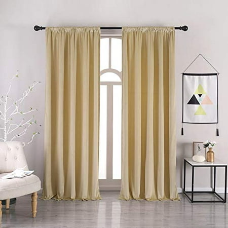 Velvet Curtain For Living Room, 120 Inch Long Blackout Curtains