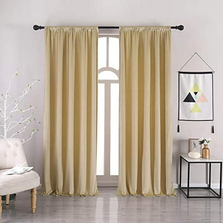 Velvet Curtain For Living Room Nanbo Super Soft 120 Inches Long Curtains Blackout Bedroom Heavy Grommet Panels Set Of 2 Light Beige Canada Velvet Curtain For Living Room, 120 Inch Long Blackout Curtains