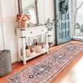 thumbnail image 6 of Findosom 2'x8' Vintage Runner Rug 0.4" Distressed Hallway Rug Non Slip Laundry Runner Rug Decor Rug Washable Runner Rug Kitchen Floor Mat Entryway Rug Runner for Laundry Kitchen Entryway, Pink, 6 of 7