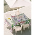 thumbnail image 3 of 60x84 Inch Outdoor Tablecloth with Umbrella Hole Zipper Rectangle Easter Rectangular Tablecloths Outside Waterproof Spring Bunny Botanical Flowers Herbs Eggs Plaid Patio Table Cover for Picnic Party, 3 of 8