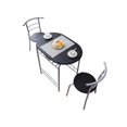 thumbnail image 3 of Tcbosik 3 Piece Dining Table Set for 2, Small Kitchen Table with Built-in Storage Shelf for Kitchen, Dining Room, Black, 3 of 13