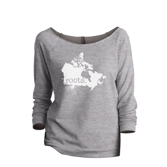 Thread Tank Home Roots Country Canada Women's Slouchy 3/4 Sleeves Raglan Sweatshirt Sport Grey Small