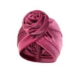 thumbnail image 2 of Women Turban Velvet Headwrap Printed Pre-Tied Flower Knot Bonnet Hat Chemo Wrap Cover, 2 of 4