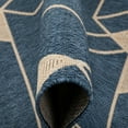 thumbnail image 3 of Well Woven Prosa Blue & Beige Indoor/Outdoor Flat Weave Pile Geometric Triangles Pattern Area Rug 5x7 (5'3" x 7'3"), 3 of 10