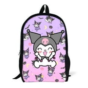 Kuromi 3D Printing School Backpack, 17 Inch Large Capacity Adjustable Straps Travel Bag for Teen Boys Girls