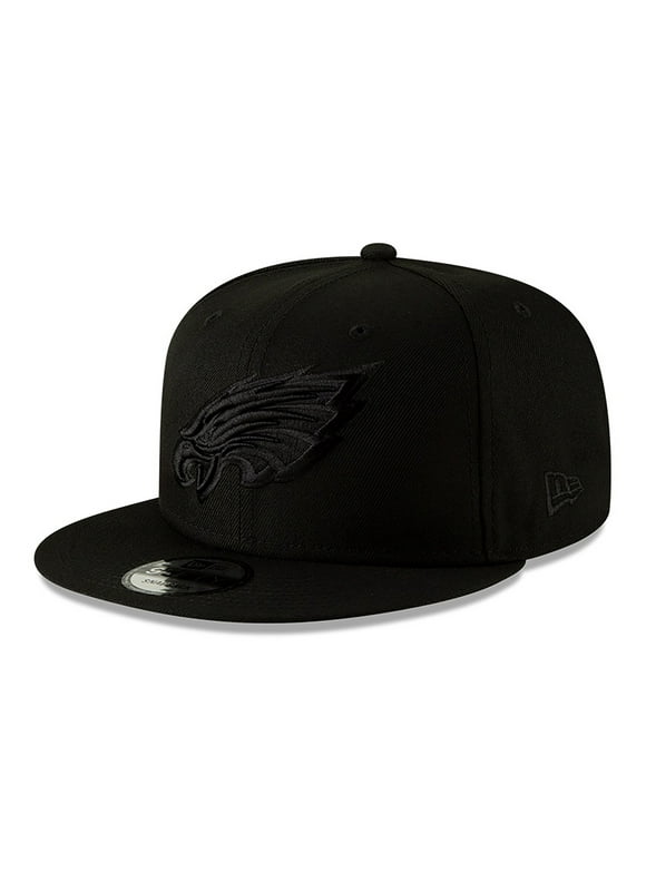 Men's New Era Black Philadelphia Eagles Black On Black 9FIFTY Adjustable Hat