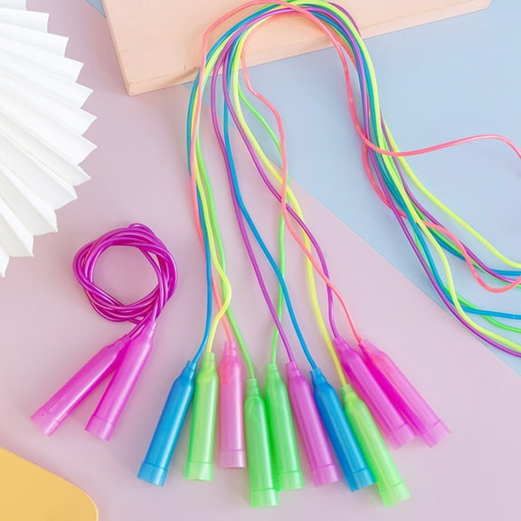 LULULION 12Pcs Jump Rope Adjustable Length PP Assorted Color for Outdoor Activities