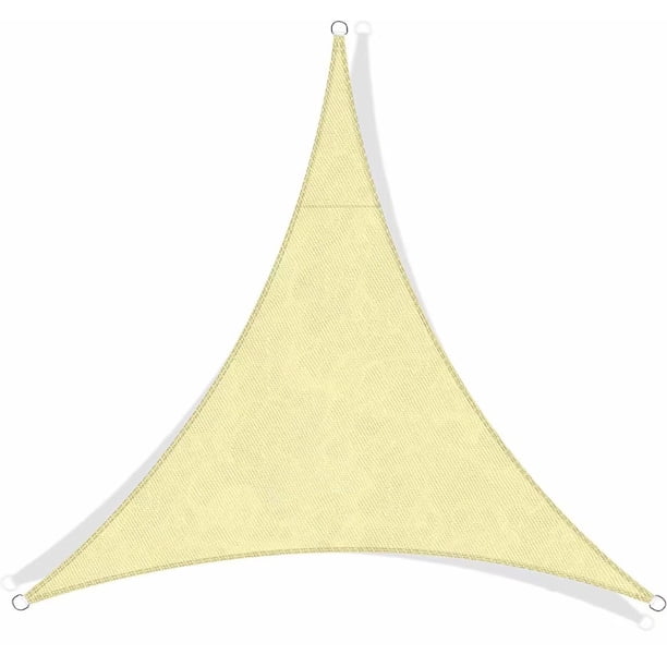 Vela de sombra Vela de sombra triangular 3x3x3 m blanca Vela de sombra impermeable y resistente a los rayos UV adecuada para terraza de jardín, arena