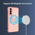 thumbnail image 5 of for Samsung Galaxy S21 Case [Support for Magsafe] Butterfly Pattern Magnetic Plating Screen Protector Luxury Elegant Case Camera Protector Soft Shockproof Protective Corner Back Cover -Pink, 5 of 6