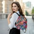 thumbnail image 6 of FORMRS Mini Backpack Purse for Women Travel Daypack Casual Shoulder Bag, Serene Floral Pattern, 6 of 7
