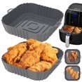 thumbnail image 3 of 2Pcs Air Friteuse Silicone Doublures Antiadhésif Air Friteuse Silicone Pot Réutilisables Friteuse à Air Chaud Plateau de Cuisson en Silicone pour Four Friteuse à Air Micro-Ondes, 3 of 9