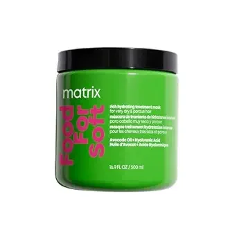 Matrix Food For Soft Hair Mask | Rich Hydrating Treatment Mask for Dry & Brittle Hair | Moisturizes, Softens, & Smooths | With Avocado Oil & Hyaluronic Acid | 16.9 Fl. Oz