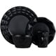 image 1 of Elama Retro Chic 16-Piece Glazed Dinnerware Set in Black
