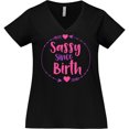 thumbnail image 3 of Inktastic Sassy Since Birth, Sassy, Sassy Girl, Arrow, Hearts Women's Plus Size V-Neck T-Shirt, 3 of 5