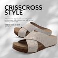thumbnail image 6 of VOLATILE Women's Ablette Criss Cross Wedge Sandal, Champagne Snake, 8, 6 of 6