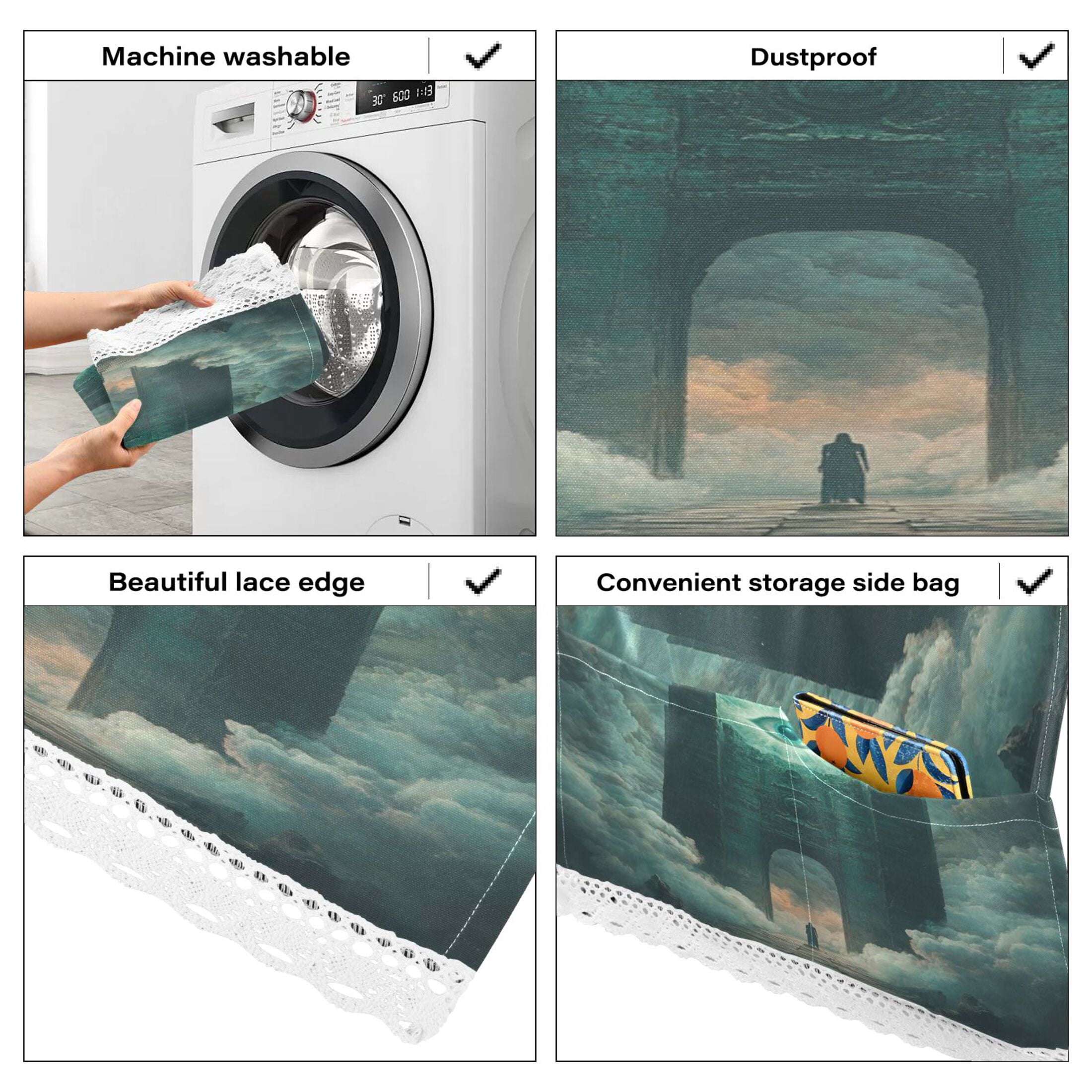WOBOGO The Eye Of Heaven Washing Machine Cloth Dryer Refrigerator Top Cover Protective Non-Slip Mat For Kitchen Laundry