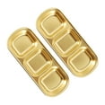 thumbnail image 7 of PENIKOKO 2-Pack Golden Divided Condiment Dish with Three Sections, Serving Plate Ideal for Restaurants and Business Use, 7 of 7