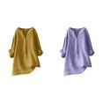 thumbnail image 1 of (2-Pack) Rinsvye Womens Solid Color Long Sleeve Mandarin Collar Blouse Women Clothing Timeless Design, 1 of 4