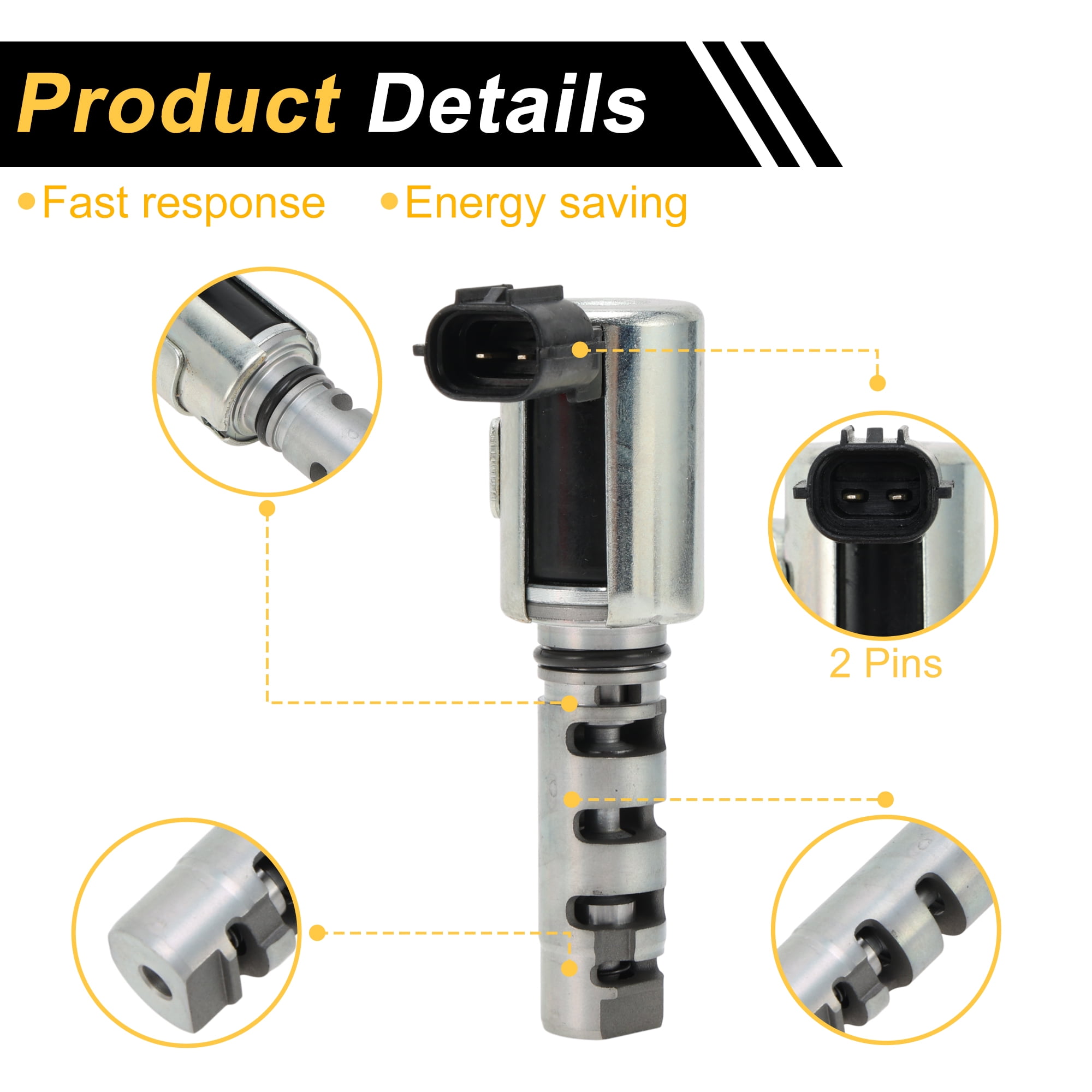 Unique Bargains Engine Variable Valve Timing VVT Solenoid for Toyota Highlander 2002-2010 Engine Camshaft Oil Control Valve No.153400A010 Silver Tone 1 Pcs