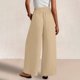 thumbnail image 4 of Pantalones de la Cintura Elástica de las Mujeres de Color Sólido Bolsillo Casual Pantalones de Moda 95% Poliéster 5% Spandex, Nuevos Pantalones Estirables para el Uso Diario, 4 of 9