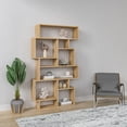 thumbnail image 2 of Ada Home Decor Furniture Multiple Tier Open Shelf Oak Berkshire Modern Bookcase, 2 of 7